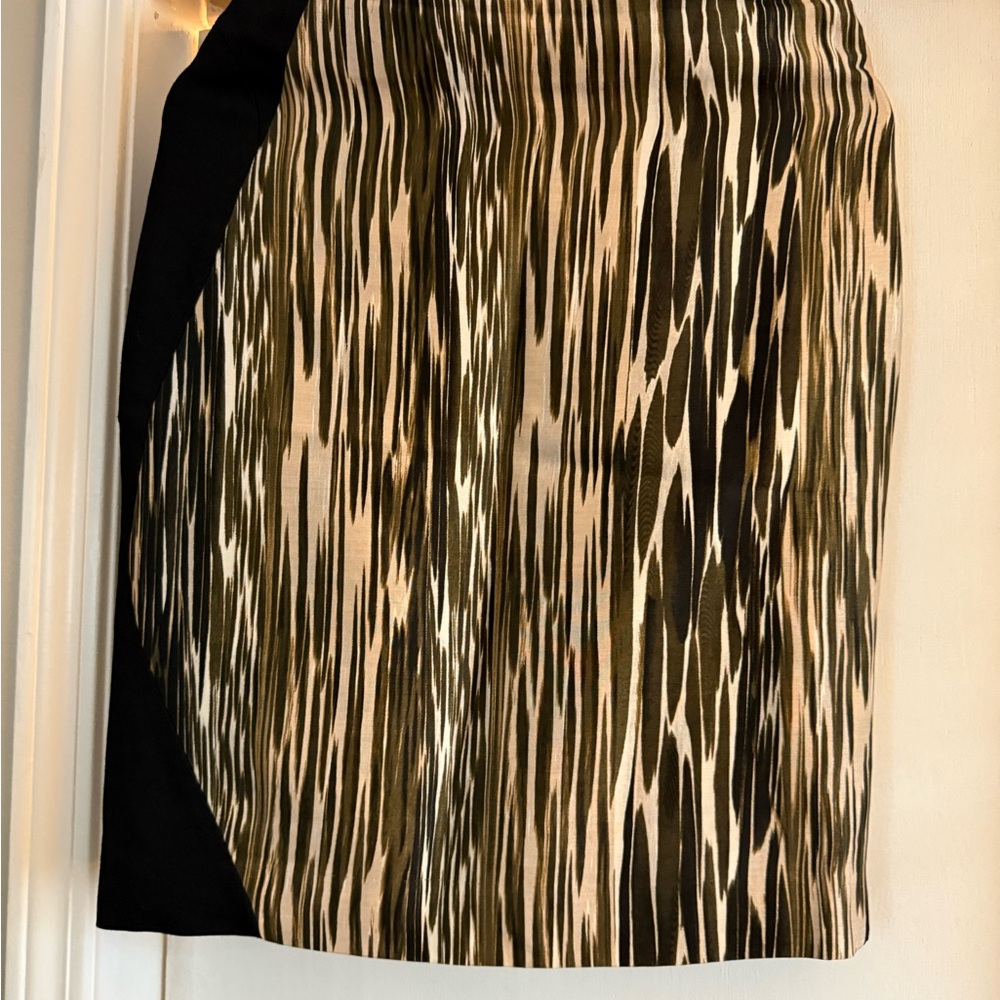 Diane Von Furstenberg Black and Olive Mini Skirt